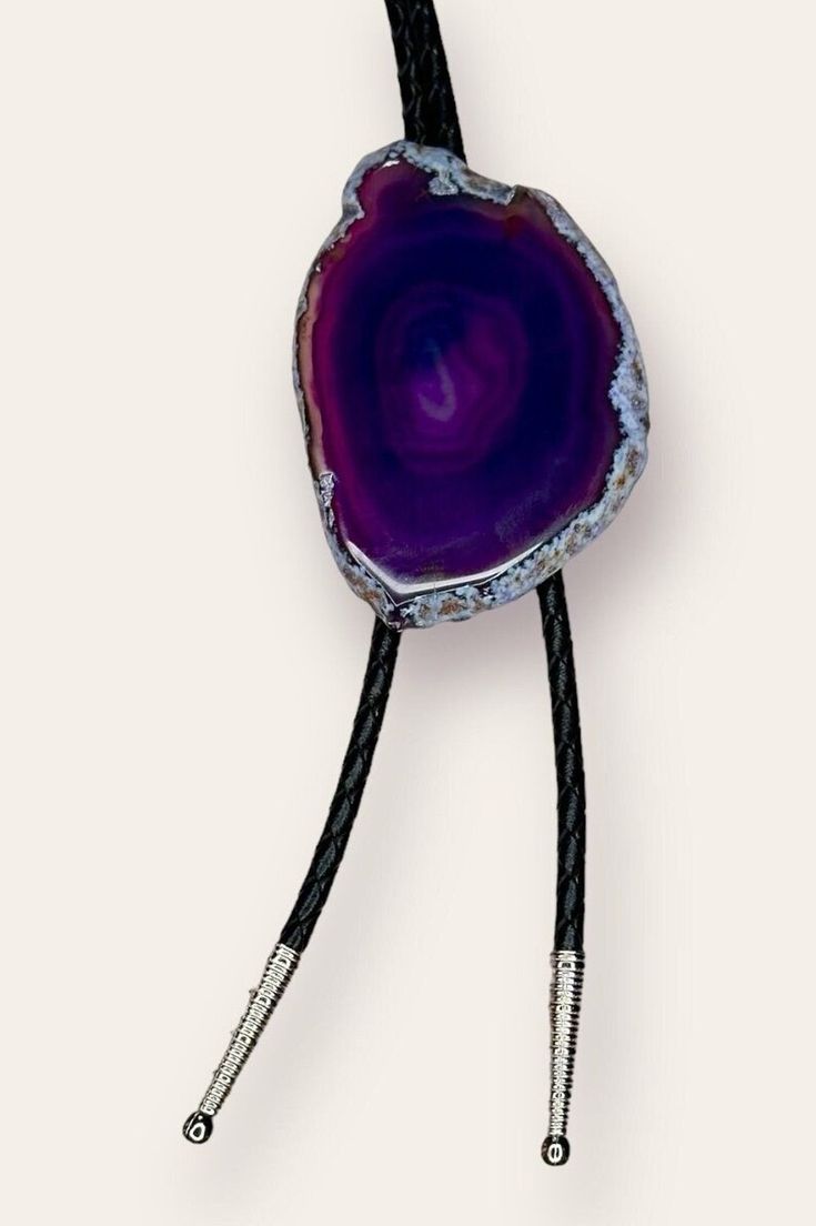 Purple Agate Slice Bolo Tie String Bolo Tie for Men and Women - Etsy Formal Lariat Jewelry With Adjustable Cord, Handmade Elegant Bolo Ties As A Gift, Handmade Elegant Bolo Ties For Gift, Unique Adjustable Lariat Bolo Ties, Unique Adjustable Bolo Ties, Unique Handmade Adjustable Bolo Ties, Handmade Adjustable Unique Bolo Ties, Southwestern Style Jewelry As A Gift With Adjustable Length, Southwestern Style Adjustable Jewelry Gift