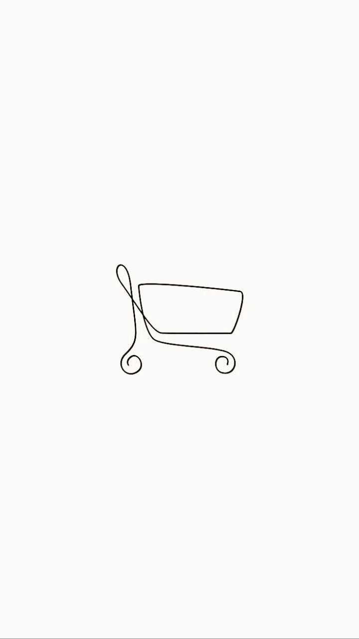 a line drawing of a shopping cart