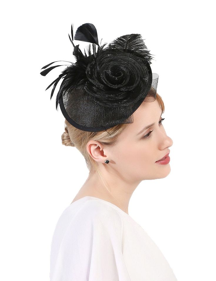 Fascinators Headbands for women,they are great alternative to a traditional hat and a fun way to add a chic and sassy edge to your outfit. Adding a fascinator in different colors to your collection are always a great idea as they never go out of style and they always fit! Finally, don't forget your fascinator for the wedding Handmade Feather Fascinator. Material：Net and Feather. Package including: 1 fascinators hat, 1 Clip, 1 Headband One size fits all. Fascinators base diamereris 11.8 inches .C Flapper Style Fascinator Headband For Party, Adjustable Hair Accessories For Evening Carnival, Adjustable Evening Hair Accessories For Carnival, Gatsby Style Party Headband Hat, Flapper Hat Headpiece For Party, Flapper Party Hat Headpiece, Elegant Carnival Fascinator For Church, Evening Flapper Adjustable Fascinator, Elegant Hair Accessories For Party And Carnival