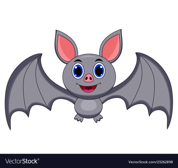 a cartoon bat with big blue eyes