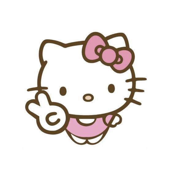 a hello kitty face with a pink bow on it's head