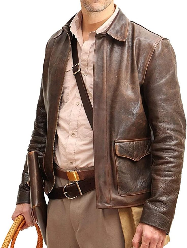 PRICES MAY VARY. Raiders leather jackets for men is made from genuine distressed leather of high quality. It gained attention when Harrison wore it in a movie and looked incredibly stylish. bomber jacket men, brown leather jacket men. This jacket is cut from Our Original Patterns and is made from the genuine brown cowhide leather that we have been working on and is the closest you will get too the original in terms of colour, thickness, and most of all the great undertone so once this jacket is Indiana Jones Jacket, Raiders Of The Lost Ark, Adventure Fiction, Distressed Leather Jacket, Lost Ark, Leather Workshop, Men's Leather Jacket, Real Leather Jacket, Harrison Ford