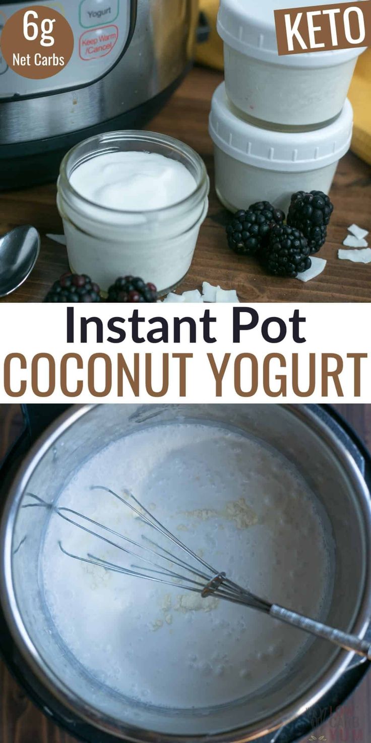 instant pot coconut yogurt recipe in an electric pressure cooker