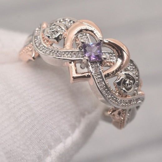 A crystal ring meant for anyone looking for some uplifting energy and support, the Amethyst Square Crystal Ring is a beautiful stone surrounded by supportive white Topaz and one mesmerizing purple Amethyst. This means you will be receiving an abundance of healing power from not only the stones but also from this delicately crafted piece that looks gorgeous adorning any finger. ﻿Amethyst benefits: In addition to revealing one’s destiny, traits and powers, wearing Amethyst also keeps the wearer pr Purple Rings Engagement, Purple Wedding Rings, Amethyst Benefits, Rings Purple, Amethyst Wedding Rings, Purple Ring, Square Crystal, Purple Rings, Infinity Love