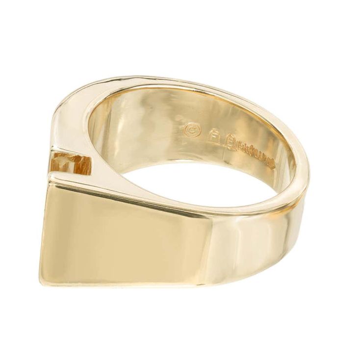 For Sale on 1stDibs - 1970's modern design diamond slide 14k yellow gold ring that offers a unique and modern twist on a classic style. The single round diamond slides safely Gold Slides, Hippie Chick, Yellow Gold Ring, Yellow Gold Rings, Round Diamond, Gold Ring, Fashion Rings, Band Rings, Round Diamonds