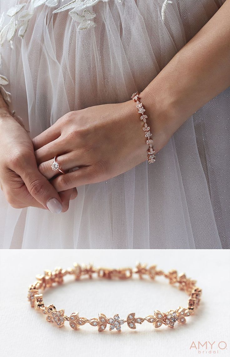 Rose Gold Bracelets Jewelry, Elegant Wedding Jewelry Ideas, Stackable Bracelets, Simple Wedding Jewelry Luxury Rose Gold Bracelets For Wedding, Luxury Rose Gold Wedding Bracelets, Formal Sparkling Rose Gold Bracelets, Elegant Sparkling Rose Gold Bracelet, Delicate Sparkling Cubic Zirconia Jewelry, Wedding Fine Jewelry Crystal Bracelet, Sparkling Fine Jewelry Bracelets For Wedding, Wedding Fine Jewelry Crystal Bracelet Cubic Zirconia, Glamorous Wedding Bracelets In Cubic Zirconia