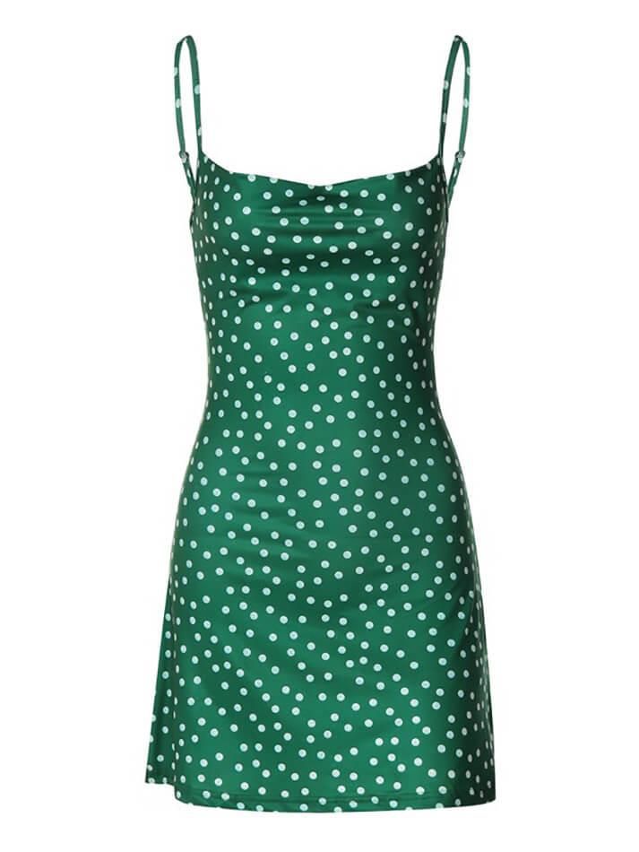 ⚡Buy 2024 Polka Dot Backless Slimming Halter Dress Green S under $18.00 in Dresses at AnotherChill.com Online. Style: Casual, Sexy. Color: Green. Fabric Content: 100% Polyester. Fit Type: Slim fit. Sleeve Length: Sleeveless. Neckline: U Neck. Length: Above Knee. ✓2024 S/S OUTFITS. Check reviews and buy Polka Dot Backless Slimming Halter Dress today. 2000s Outfits, Mini Dresses For Women, Flowing Maxi Dress, Ladies Party, Green Fabric, Glamorous Evening Gowns, Bodycon Mini Dress, Elegant Dresses, Perfect Dress