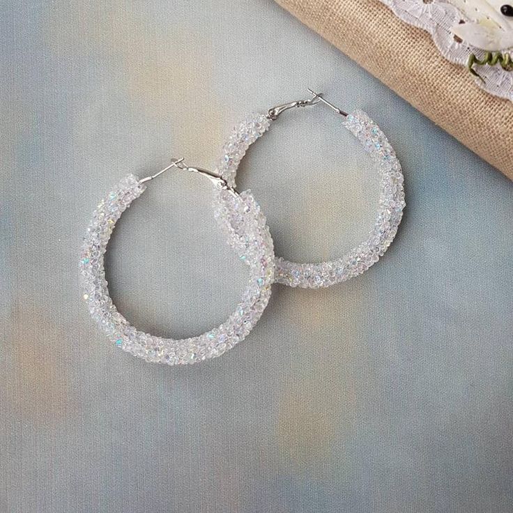 Snow earrings crystal hoop earrings big shiny white woman | Etsy Glamorous Crystal Rhinestone Hoop Earrings, Glamorous Rhinestone Crystal Hoop Earrings, Dazzling Crystal Hoop Earrings For Wedding, Sparkling Hoop Jewelry For Wedding, Crystal Hoop Earrings For Party, Crystal Hoop Earrings With Rhinestones, Sparkling Hoop Crystal Earrings For Wedding, Glamorous Bling Hoop Crystal Earrings, Sparkling Hoop Earrings For Wedding