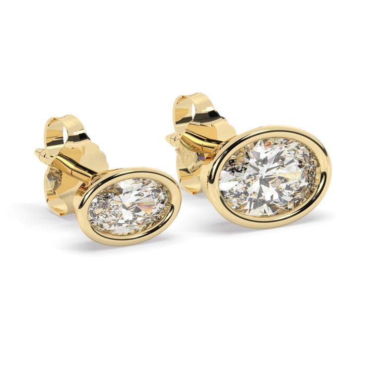 Enhance your style with our exquisite Oval Shape Diamond Studs. Crafted in 14k gold with a bezel setting, these stunning earrings feature 0.10 - 0.50 ct baguette diamonds. Perfect for anniversaries, bridal occasions, and birthdays, they make a thoughtful and elegant jewelry gift. Alternatively, choose from our options of lab-grown diamonds or dazzling moissanites at three different price points to fit your unique preferences and budget. Please check below to see specifications of each stone opti Baguette Studs, Baguette Diamonds, Gold Diamond Jewelry, Birthday Jewelry Gift, Special Jewelry, Gold Price, Stunning Earrings, Baguette Diamond, Quality Diamonds