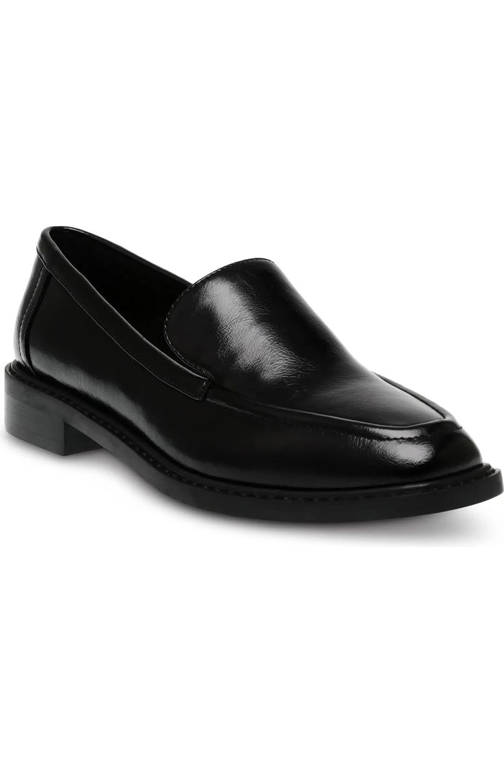 DV by Dolce Vita Fran Two-Tone Loafer (Women) | Nordstromrack Women’s Black Loafers, Black Plain Toe Platform Loafers For Formal Wear, Black Plain Toe Platform Loafers For Formal Occasions, Formal Slip-on Platform Loafers With Brogue Detailing, Classic Synthetic Dress Shoes For Work, Classic Synthetic Dress Shoes For Workwear, Black Wingtip Platform Loafers For Formal Occasions, Classic Synthetic Loafers For Business Casual, Black Formal Platform Loafers With Textured Sole