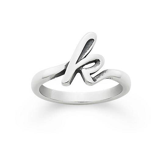 View Larger Image of Script Initial Ring Sterling Silver Initial Ring For Everyday, Sterling Silver Monogram Initial Ring Minimalist Style, Classic Adjustable Stackable Rings With Initials, Monogrammed White Gold Initial Ring, Silver Monogram Initial Ring In Sterling Silver, Silver Sterling Silver Monogram Initial Ring, Sterling Silver Monogram Promise Ring, Sterling Silver Monogram Rings For Promise, Adjustable Monogram Initial Ring In White Gold