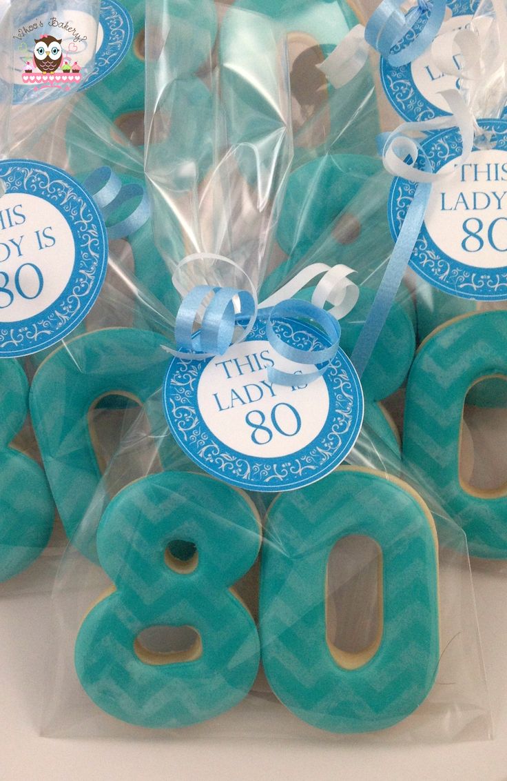 there are some cookies in the package for someone's 80th birthday