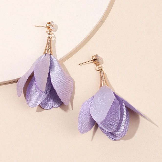 Petals Pointing Down, As If A Flower Is Falling, These Earrings Give Just That Right Touch Of Whimsy To Any Outfit. Available In 6 Different Colors! Look For The Listings In My Closet Or Use The Filter Button Purple Earrings For Spring Party, Purple Flower Earrings For Party, Spring Purple Flower Earrings For Pierced Ears, Purple Flower Earrings For Spring Party, Spring Party Purple Flower Earrings, Purple Flower-shaped Earrings For Spring, Spring Flower-shaped Purple Earrings, Purple Earrings For Spring, Elegant Purple Flower Earrings For Party