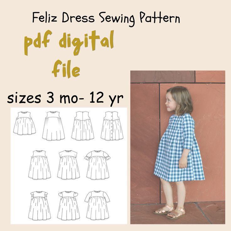 Feliz Dress Sewing Pattern Simple Toddler Dress Pattern, Toddler Clothes Sewing Patterns, Free Childrens Sewing Patterns, Homestead Sewing Projects, Kids Clothes Sewing Patterns, Kids Clothing Patterns, Free Sewing Patterns For Kids, Baby Clothes Sewing Patterns, Patchwork Dress Pattern