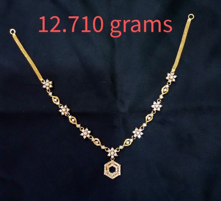 Gold Casting Necklace 12.710 grams in low weight. Pretty Gold Necklaces, Ruby Jewelry Necklaces, Gold Earrings For Kids, Diamond Necklace Simple, Gold Pearl Jewelry, Gold Bridal Necklace, Neck Pieces Jewelry, New Gold Jewellery Designs, Modern Gold Jewelry