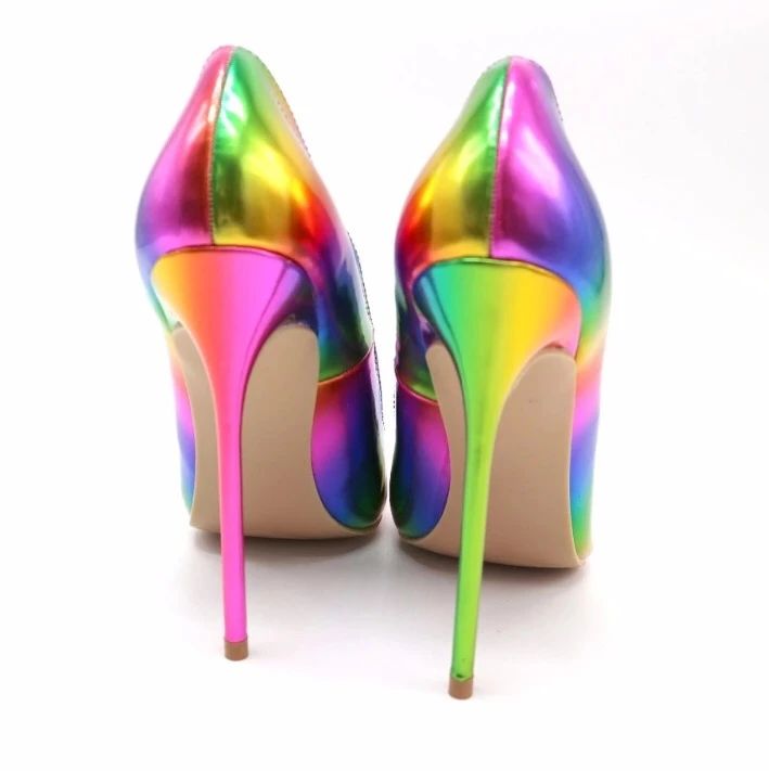 (1) Rainbow blast - rainbow high heel shoes – Bella Rose Couture Bling Sunglasses, Pleaser Shoes, Fantastic Shoes, Shoe Shine, Basic Fit, Toes Designs, Womens Stilettos, Rainbow High, Basic Fits