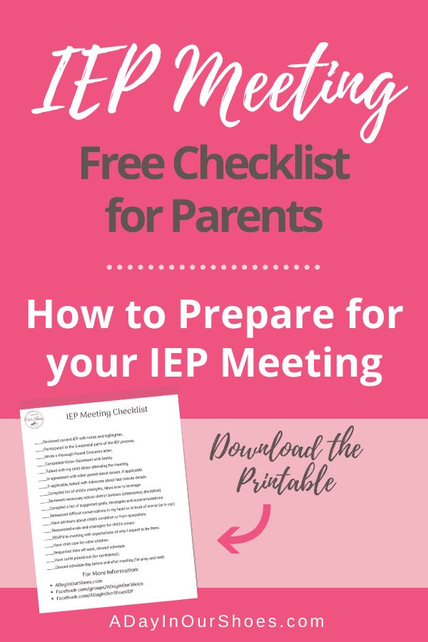 a pink background with the text iep meeting free checklist for parents how to prepare for your iep meeting