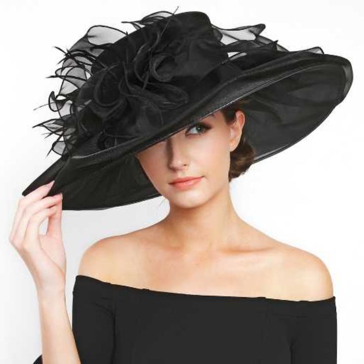 Color : Black Theme : Flower & Leaf Size : One Size / Adjustable Inner Band Crown Circumference: 22" Crown Height :4.5" Diameter Width : 18" Large Brim Ruffle Organza Hat W/ Floral Center Packable Sun Hat, Kentucky Derby Fascinator, Bridal Tea Party, Derby Fascinator, Tea Party Wedding, Flat Hats, Bridal Tea, Tea Party Hats, Organza Flowers