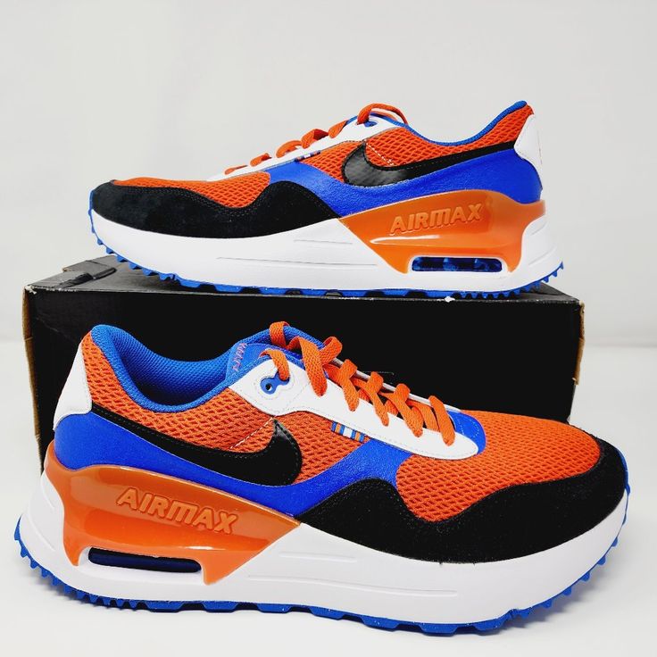 Show Your Gator Pride With The Nike College Air Max Systm (Florida) Dz7740-800. Featuring The Iconic Orange And Blue Color Scheme And The Florida Gators Logo, This Sneaker Combines Style With Performance. The Max Air Unit Provides Exceptional Cushioning, While The Breathable Mesh Upper Keeps Your Feet Cool And Comfortable. Durable Construction And Enhanced Traction Make It Perfect For Any Activity. Represent Your Team With Pride And Elevate Your Sneaker Game. Go Gators! _________________________ Orange High-top Running Shoes, Orange Custom Sneakers With Air Cushioning, Orange Sporty Custom Sneakers With Air Cushioning, Sporty Orange Custom Sneakers With Air Cushioning, Orange Dynamic Sneakers With Air Cushioning, Orange Running Shoes With Air Max Cushioning For Sports, Orange Sneakers With Air Cushioning For Running, Dynamic Orange Sneakers With Air Cushioning, Orange Low-top Dynamic Sneakers