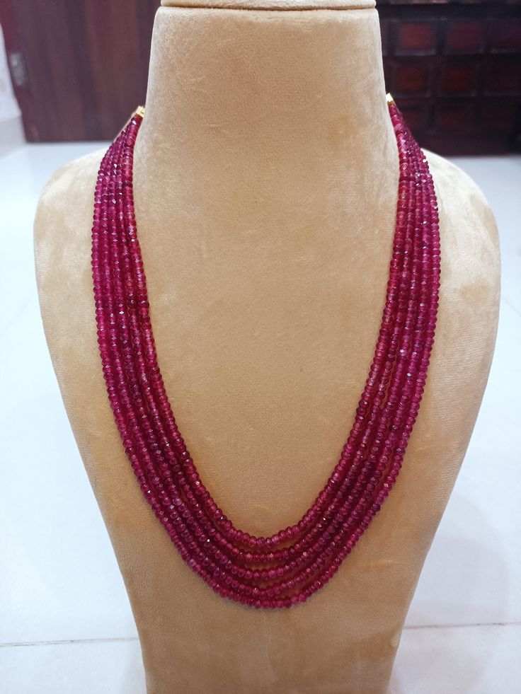 Material: Beads. Mala made up of beads. Most eligible gift for someone you love and someone very special for you. Best gift for your anniversary. Best gift for her Birthday. Necklace : 1 Length : 20 inches  and 22 inches customise as per your choice. Red Bridal Necklace With Round Beads For Festivals, Festive Red Bridal Necklace With Round Beads, Red Round Beads Kundan Necklace For Festivals, Red Beaded Kundan Necklace In Temple Style, Red Kundan Necklace With Round Beads For Festivals, Red Kundan Necklace With Round Beads In Temple Style, Traditional Red Bridal Necklace With Round Beads, Handmade Red Kundan Necklace, Handmade Red Kundan Necklace With Round Beads