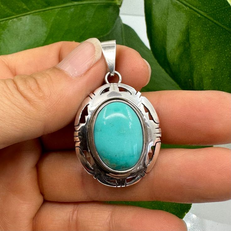 Here's a beautiful gift for someone or yourself. This gorgeous baby blue turquoise pendant in sterling silver. Very light weight and durable. Handmade each one and waiting for a home to go to. Pamper yourself or a friend with this lovely little charming pendant.    Weight: 7.5 grams  Pendent dimension including bevel: 40 mm tall x  24 mm wide x  5 mm thick Bevel opening: 5 mm Sterling Silver Turquoise Oval Cabochon Jewelry, Turquoise Nickel-free Oval Pendant Jewelry, Nickel-free Turquoise Oval Pendant Jewelry, Turquoise Oval Sterling Silver Jewelry, Oval Turquoise Sterling Silver Jewelry, Oval Turquoise Necklace With Large Pendant For Gift, Blue Oval Turquoise Nickel-free Necklace, Nickel-free Oval Turquoise Blue Necklace, Turquoise Oval Cabochon Jewelry For Gifts