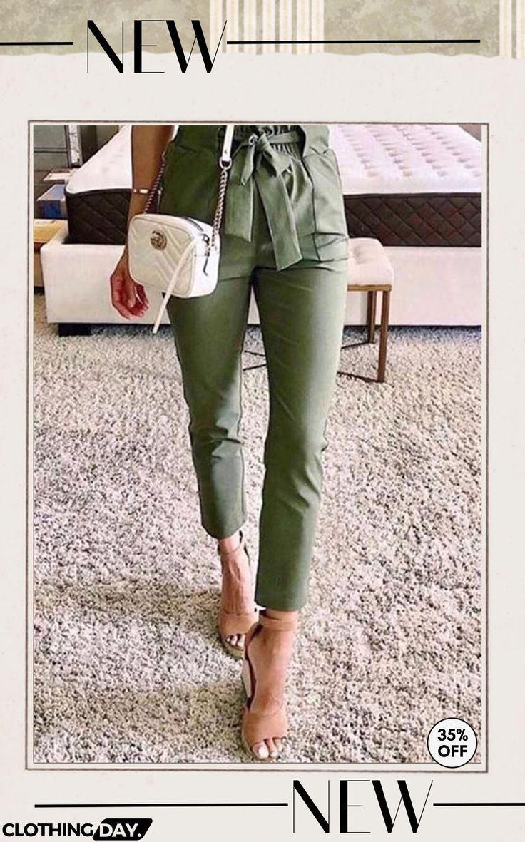 Pockets Belted Straight-leg Pants Khaki Pants Outfit Work, Casual Blazer Outfits, Khaki Pants Outfit, Pants Outfit Work, Winter Pants Outfit, Pants Outfit Men, Outfit Work, Pants Outfit Casual, Summer Work Outfits