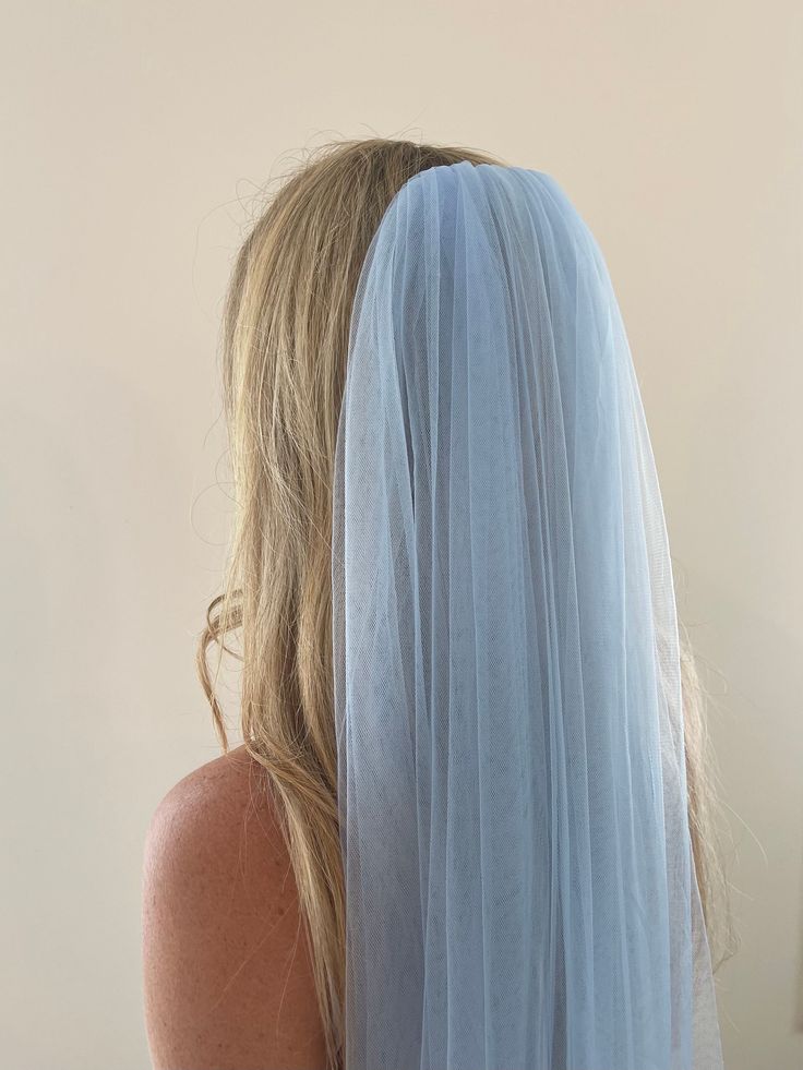 the back of a woman's head wearing a veil