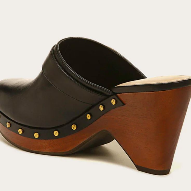 Questions? Leave A Comment Below! Formal Slip-on Clogs With Reinforced Heel, Chic Slip-on Clogs With Reinforced Heel, Elegant Black Almond Toe Clogs, Elegant Platform Closed Toe Clogs, Black Almond Toe Clogs With Removable Insole, Chic Platform Clogs With Almond Toe, Chic Platform Clogs With Round Toe, Chic Clogs With Platform And Almond Toe, Chic Leather Sole Wedge Heel Clogs