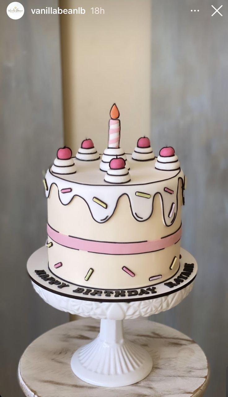 a birthday cake with candles and sprinkles on it