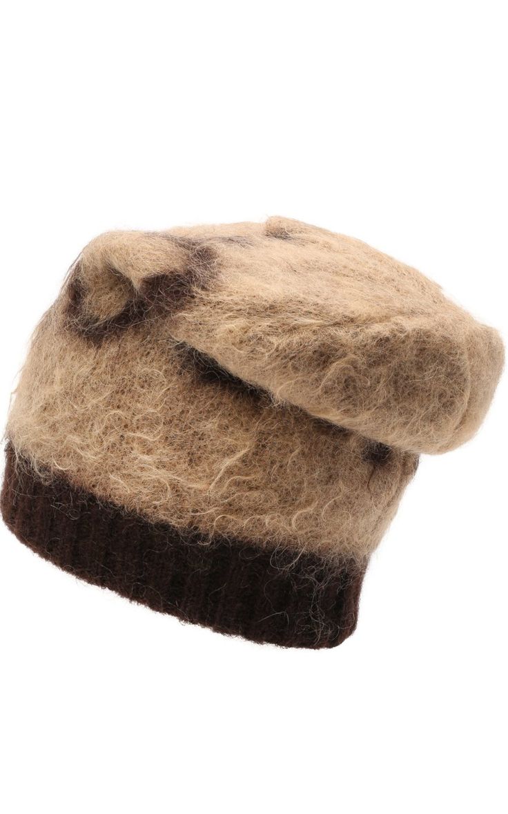 Beige mohair-wool blend GG knitted beanie from GUCCI featuring turn-up hem, brushed effect and interlocking GG detail. Jacquard knit logo in brown throughout. Rib knit brim in brown.Color: Beige/Dark brownComposition: 66% mohair, 30% polyamide, 4% wool.Made in Italy Brown Gucci Cap Hat, Brown Wool Beanie For Fall, Brown Wool Beanie For Winter, Warm Brown Acrylic Hat, Brown Wool Knitted Beanie, Brown Knitted Wool Beanie, Brown Winter Beanie One Size, Cozy Brown Wool Beanie, Warm Cozy Brown Beanie