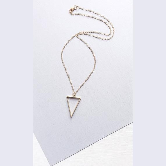 Gold Triangle Pendant Necklace| Gold Minimalist Necklace| Gold Necklace| Trident Pendant Necklace| Etsy Minimalist Rose Gold Metal Charm Necklaces, Nickel-free Minimalist Metal Necklaces, Minimalist Rose Gold Metal Necklace, Minimalist Triangle Metal Necklace, Nickel-free Minimalist Rose Gold Necklaces, Minimalist Nickel-free Rose Gold Necklaces, Minimalist Metal Necklace For Gift, Minimalist Rose Gold Nickel-free Necklaces, Minimalist Rose Gold Necklaces For Jewelry Making