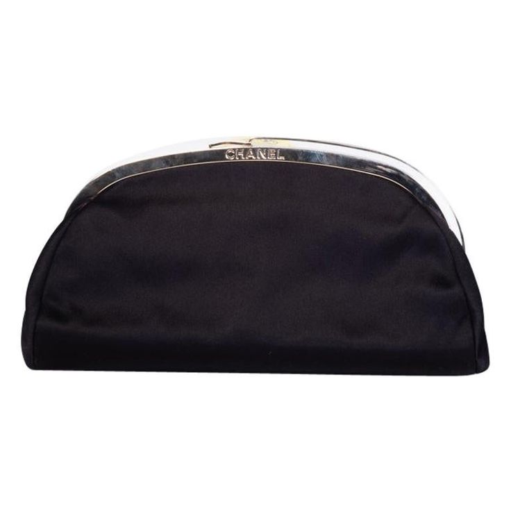 Very elegant, feminine and classy. This clutch is made of satin and features gold toned hardware and a silk lining. Chanel items bearing the serial number 11XXXXXX are manufactured from 2006 to 2008. COLOR: Black MATERIAL: Satin ITEM CODE: 11849042 MEASURES: H 5.5” x L 10” x D .5” EST. RETAIL: US$3195 COMES WITH: Dust bag, Authenticity Card and care card CONDITION: Very good - bag shows some signs of wear consistent with light use. Wear includes faint scratches on the top metal & interior. Small Chanel Items, Chanel Clutch Bag, Metal Interior, Chanel Clutch, Baggage Claim, Elegant Feminine, Chanel Vintage, Care Card, Best Bags