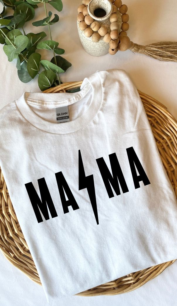 White LS white Mama T shirt with Black letters, recommended to go up a size for oversized look. Trendy White T-shirt With Lettering, Oversized White T-shirt With Lettering, White Lettering T-shirt For Streetwear, White T-shirt With Lettering For Streetwear, White Spring T-shirt With Lettering, White Lettering T-shirt For Spring, White Trendy Tops With Lettering, Trendy White Tops With Lettering, Oversized White Tops With Lettering