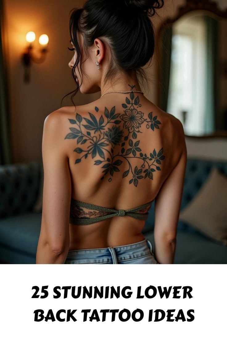 25 Stunning Lower Back Tattoo Ideas Back Tattoo Women Cover Up, Lower Back Tattoo Ideas, Color Tattoos On Dark Skin, Back Tattoo Ideas, Lower Back Tattoo, Henna Designs Back, Just Ink, Spiritual Tattoos, Sternum Tattoo