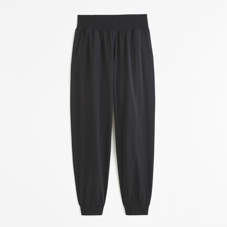 Elevate your active wardrobe with the Abercrombie & Fitch Women's YPB Studio and Go Jogger in a sleek Onyx color. Designed for both style and comfort, these joggers are a perfect blend of functionality and fashion.

- Size: XXS
- Color: Onyx
- Material: Body - Nylon, Elastane
- Gender: Female
- Features: High rise, soft active fabric, tall channeled stretch waistband, side pockets, banded cuffs

Ideal for your studio sessions or a casual day out, these joggers offer a flattering fit with a high- Stretch Sports Joggers With Pull-on Style, Functional Athletic Fit Joggers With Elastic Waistband, Sports Joggers With Elastic Waist And Tapered Leg, Black Tapered Leg Activewear For Jogging, Black Tapered Leg Athleisure Activewear, Sporty Joggers With Elastic Waistband And Comfort Stretch, Black Activewear With Ribbed Waistband And Tapered Leg, Jogging Activewear With Ribbed Waistband And Tapered Leg, Tapered Leg Activewear For Jogging With Ribbed Waistband