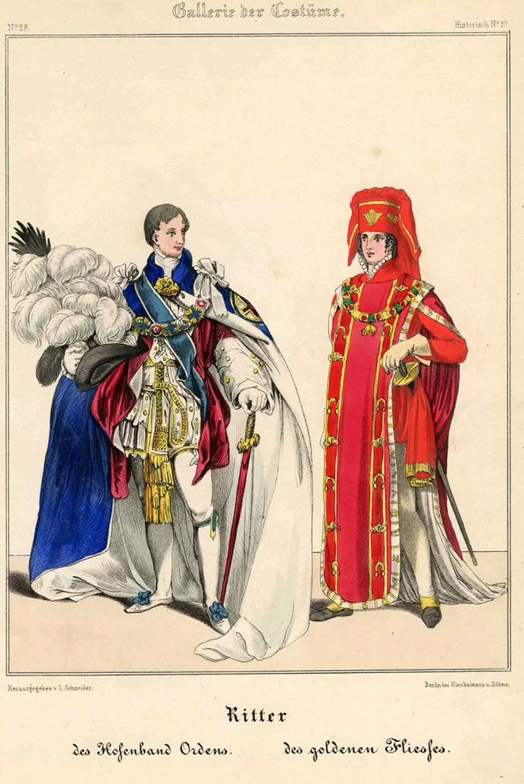 an illustration of two people dressed in costume