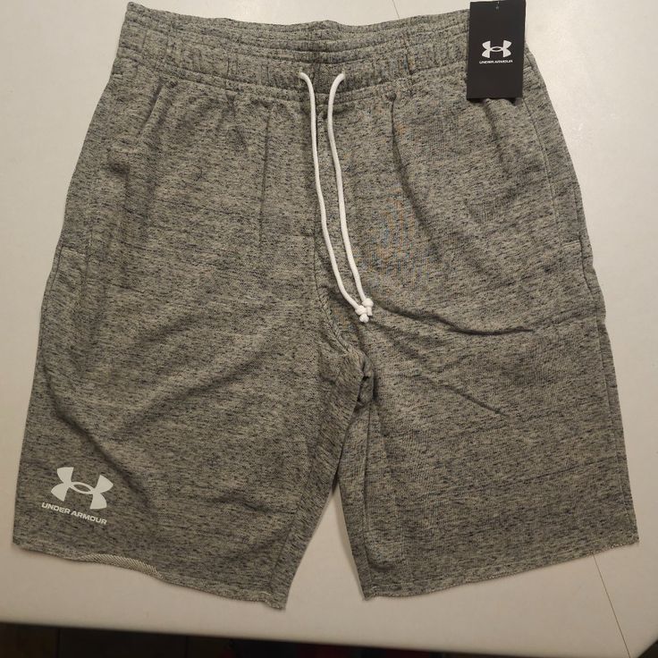 Mens Under Armour Terry Shorts With Drawstring For Tighter Or Looser Fit. Size Lg.10 In. Inseam. Has Pockets!! (Fits Size 34-38 In. Waist.) -New Casual Under Armour Workout Bottoms, Casual Under Armour Athletic Shorts For Gym, Under Armour Casual Athletic Shorts For Gym, Casual Under Armour Gym Bottoms, Under Armour Casual Sports Shorts, Casual Under Armour Gym Shorts, Casual Cotton Under Armour Bottoms, Casual Cotton Bottoms By Under Armour, Under Armour Casual Short Bottoms