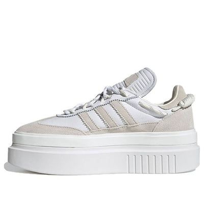 The Ivy Park x Adidas originals Super Sleek 72 'Icy Park' is the perfect sneaker for a fashion-forward Alpine inspired look. With an exaggerated double-stacked midsole and pristine white finish, this sneaker is sure to turn heads. The integrated lacing system and bungee detailing add a touch of luxury, while the platform tooling ensures your style stays ahead of the curve. (SNKR/Skate/Women's/Thick Sole) Adidas Sporty Platform Sneakers With Translucent Outsole, Trendy Adidas Streetwear Sneakers, Adidas Sporty Platform Sneakers With Boost Midsole, Adidas Sporty Platform Sneakers For Streetwear, Sporty Adidas Platform Sneakers With Round Toe, Trendy Adidas Sneakers For Streetwear, Adidas Platform Sneakers With Boost Midsole For Streetwear, Adidas High-top Platform Sneakers, Trendy Adidas Sneakers With Logo