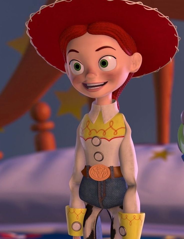 a cartoon character wearing cowboy boots and a red hat