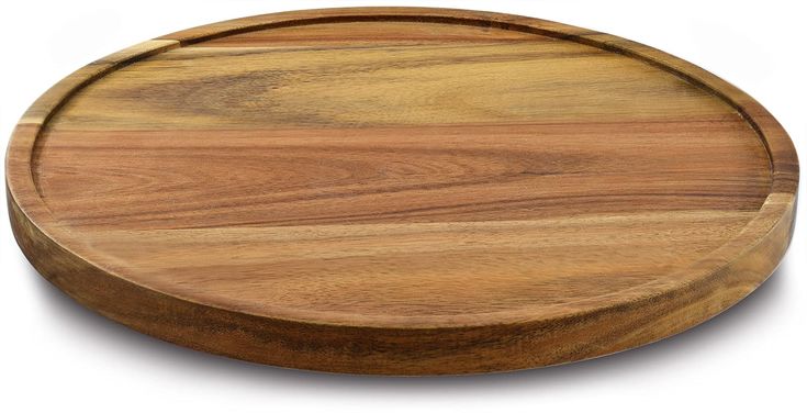 a wooden cutting board on a white background