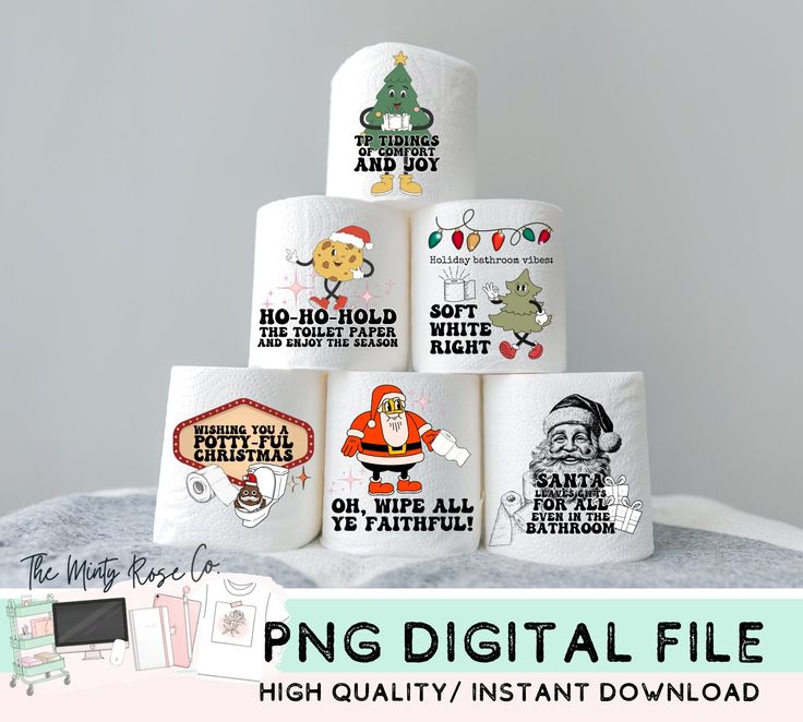 a christmas tree made out of toilet paper on top of a table with the words png digital file