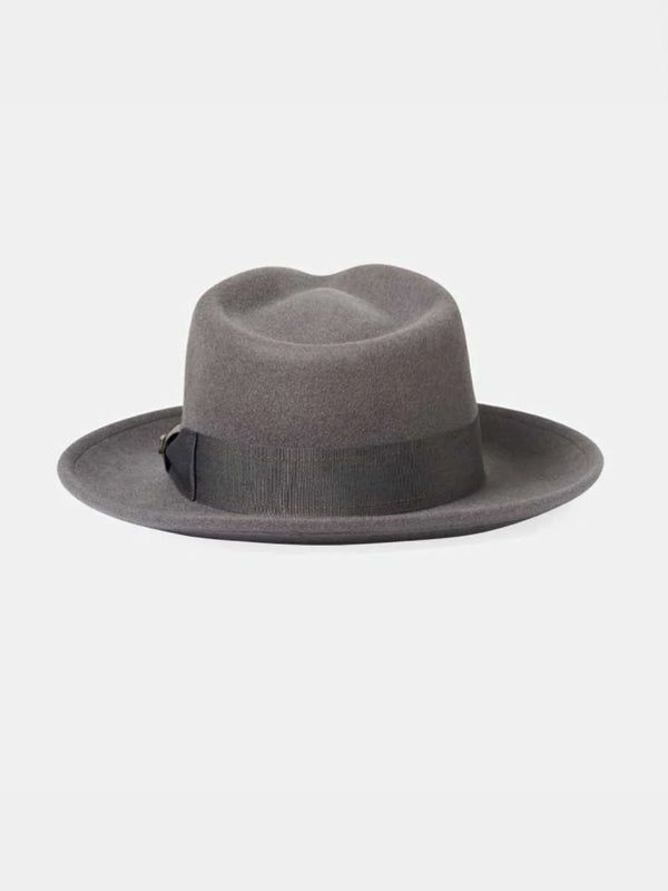 Don't let the name fool you; this 100% wool fedora is the real deal ✨ It's got that classic teardrop crown and a sleek grosgrain band, but the real game-changer is the adaptable brim. Flip it up, down, or half and half – this hat covers your style evolution. Plus, the adjustable velcro strap means a perfect fit every time. ✦ Unisexy! ✦ A classic 50s-inspired fedora you can wear three different ways. ✦ Adaptable convertible brim that can be flipped up or down. ✦ Features a grosgrain band and an a Classic Flat Crown Hat Bands For Fall, Classic Fedora With Flat Crown, Classic Top Hat With Flat Crown For Fall, Classic Flat Crown Top Hat For Fall, Classic Fall Top Hat With Flat Crown, Fitted Flat Crown Hats, Classic Solid Top Hat With Flat Crown, Flat Crown Fur Felt Fedora, Classic Adjustable Fedora For Town