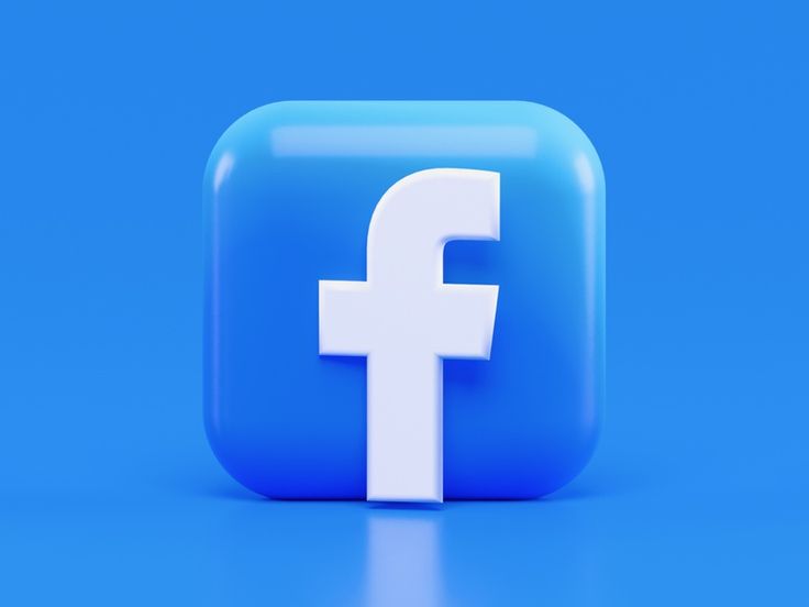 a blue square button with the facebook logo on it