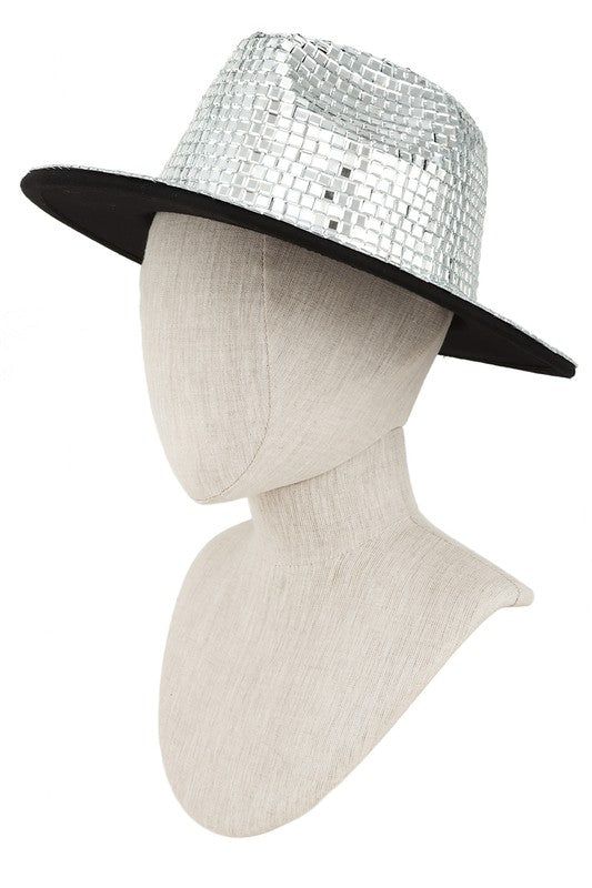 Rhinestone Sparkly Fedora Hat3"(L) Brim Silver Wide Brim Costume Hat With Adjustable Fit, Silver Wide Brim Adjustable Costume Hat, Silver Adjustable Wide Brim Costume Hat, Silver Wide Brim Costume Hat For Party, Silver Brimmed Party Hat, Adjustable Silver Party Hat, Silver Short Brim Hat For Party, Adjustable Silver Mini Hat With Wide Brim, Adjustable Wide Brim Silver Mini Hat