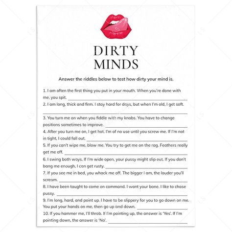 a piece of paper with the words dirty minds written on it and a red lip