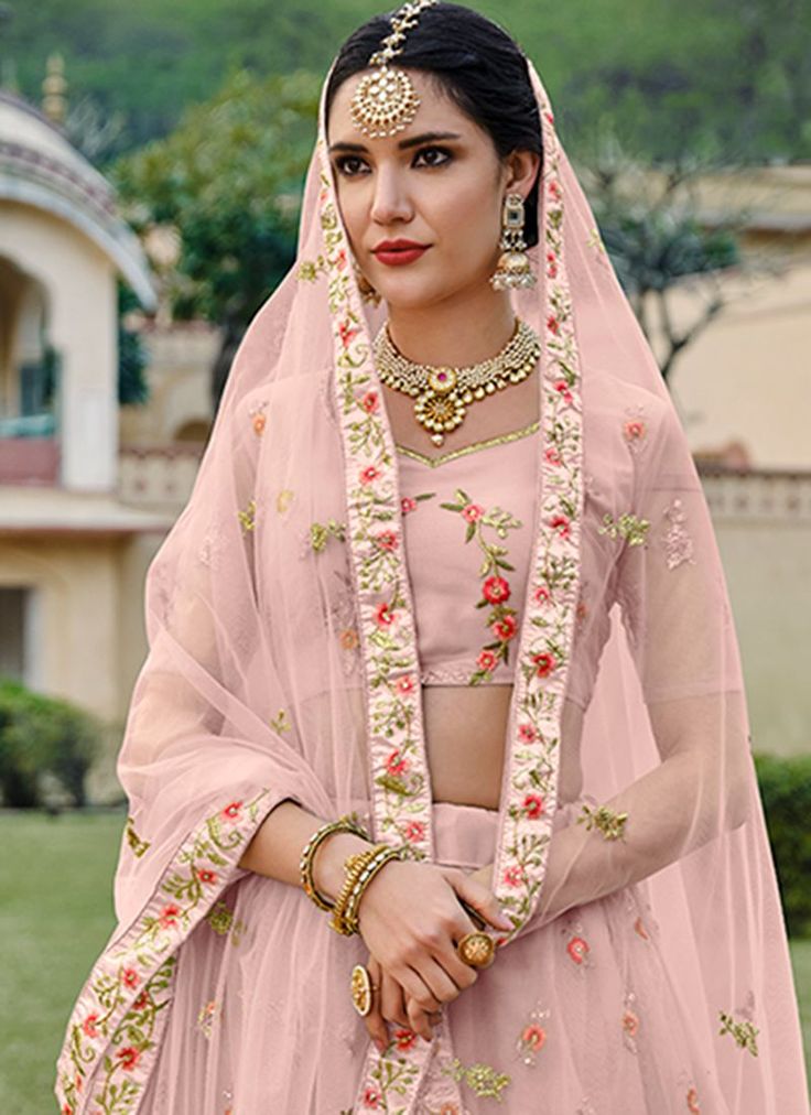 Buy Bridesmaid Lehenga Choli - HATKAY Reception Lehengas, Traditional Lehenga, Embroidery Traditional, Net Lehenga Choli, Bridesmaid Lehenga, Net Lehenga, Asian Bridal, Wedding Lehenga, Net Dupatta