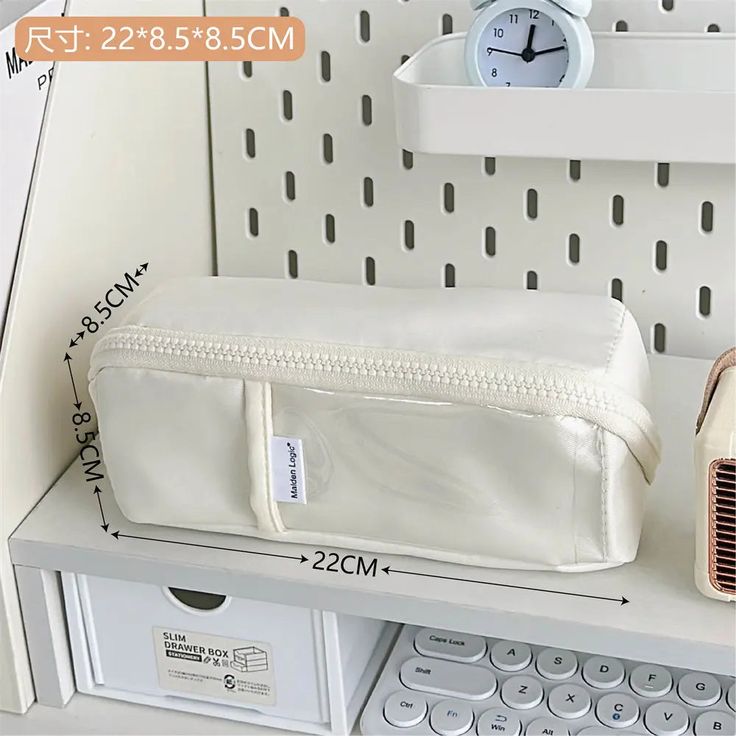 49175058743578 Trendy Portable Pencil Case For Study, Trendy Pencil Case With Pen Slots, Trendy White Pencil Case For Daily Use, Trendy Rectangular Pencil Case For Study, Rectangular White Cases For School, Trendy Portable Cosmetic Bag, Portable White Pencil Case Pouch, White Rectangular Pencil Case For Everyday Use, Functional White Pencil Case For Everyday Use