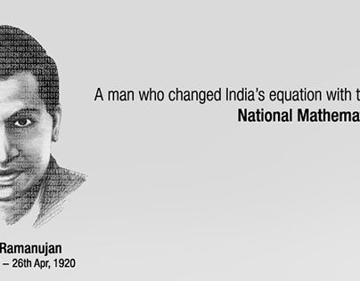 Check out new work on my @Behance portfolio: "NATIONAL MATHEMATICS DAY-DIGITAL AD" http://be.net/gallery/45486269/NATIONAL-MATHEMATICS-DAY-DIGITAL-AD Ramanujan Mathematics Quotes, National Mathematics Day Creative Ads, Ramanujan Quotes, Maths Day Poster, National Mathematics Day Poster, Mathematics Quotes, National Mathematics Day, Srinivasa Ramanujan, Mathematics Day