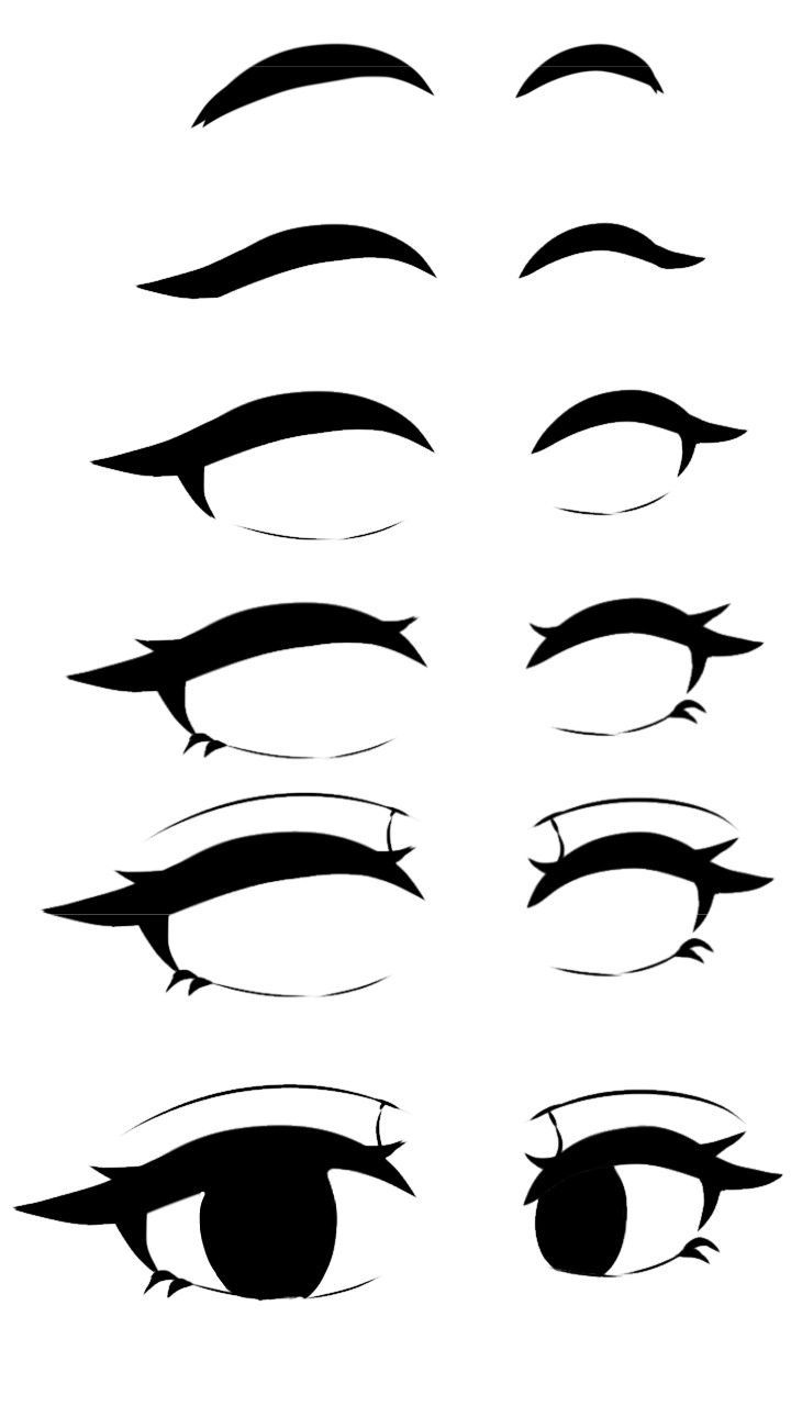 a set of different types of eyes with long, thin lashes on each eyelide