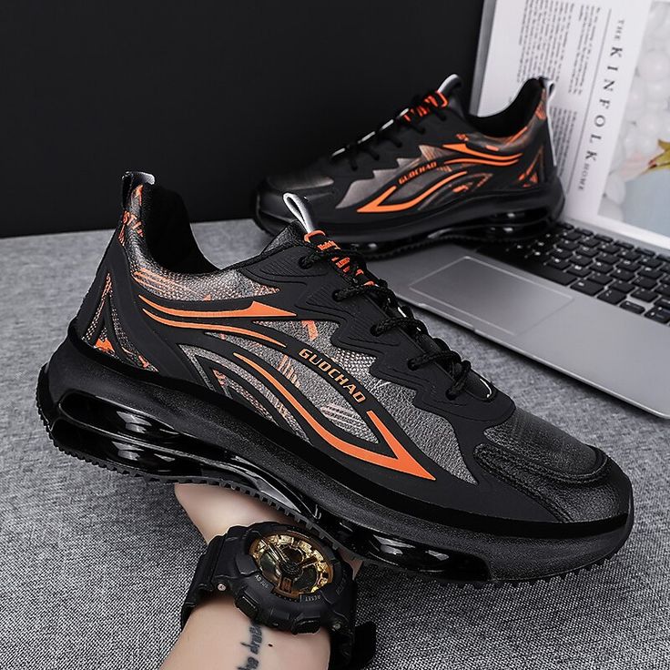 Category:Sneakers; Upper Materials:PU; Season:Fall; Gender:Men's; Activity:Running,Walking; Toe Shape:Round Toe; Style:Sporty; Outsole Materials:Rubber; Occasion:Athletic; Closure Type:Lace-up; Listing Date:10/17/2023; 2024 Trends:Comfort Shoes; Foot Length:; SizeChart1_ID:2:185312; Size chart date source:Provided by Supplier. Trendy Black Breathable Sneakers, Trendy Black Sports Sneakers, Trendy Black Slip-on Sneakers, High-top Running Sneakers With Vulcanized Sole, Black Breathable Mid-top Running Shoes, Trendy Black High-top Running Shoes, Casual Synthetic High-top Sneakers, Trendy Black Slip-on High-top Sneakers, Trendy Black Synthetic Sneakers